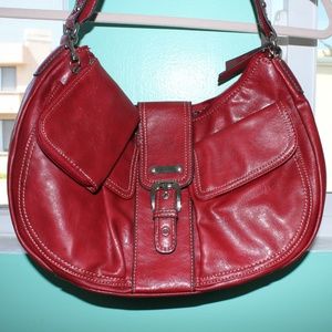 Franco Sarto Red Baguette Style Medium Purse